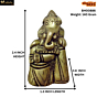 Brass Ganesha Sitting on Tabla Small Idol KBH00886