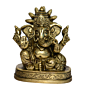 Brass Takya Ganesha with Chakra Small Idol KBH00888