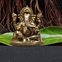 Brass Takiya Ganesha with Flower Design Idol KBH00893