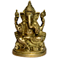 Brass Ganesha Sitting on Bajath Idol KBH00898