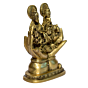 Brass Ganesha & Laxmi Sitting on Hand Idol KBH00926