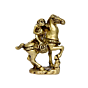 Brass monkey sitting on horse | KBH01042