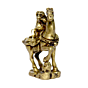 Brass monkey sitting on horse | KBH01042