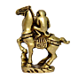 Brass monkey sitting on horse | KBH01042