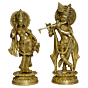 Brass radha krishna pair medium 11 Inch | KBH01066