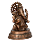 Black Metal Ganesha Statue with Round Base BH01096