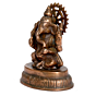 Black Metal Ganesha Statue with Round Base BH01096