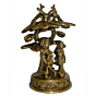 Brass Radha Krishna With Tree Small With Peacock Idol KBH01188