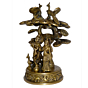Brass Radha Krishna With Tree Small With Peacock Idol KBH01188
