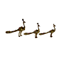 Brass Peacock Pair Set of 3 Decorative Statues KBH01230