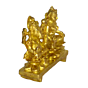 Brass Ganesha & Laxmi with Bajath on Kamal Sitting Idol KBH01343