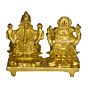 Brass Ganesha & Laxmi with Bajath on Kamal Sitting Idol KBH01343