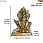 Brass Ganesha Sitting on Rat Idol KBH01373