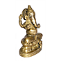 Brass Ganesha Sitting on Kamal Idol KBH01374