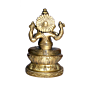 Brass Ganesha Sitting on Kamal Idol KBH01374