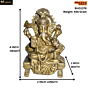 Brass Ganesha Sitting on Bajath & Takiya Idol KBH01378