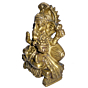 Brass Ganesha Sitting on Bajath & Takiya Idol KBH01378