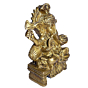 Brass Ganesha Sitting on Bajath & Takiya Idol KBH01378