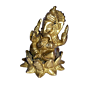 Brass Kamal Sitting Ganesha Idol KBH01386