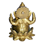 Brass Kamal Sitting Ganesha Idol KBH01386