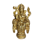 Brass Ganesha Sitting on Sinhasan Small Idol KBH01398