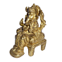 Brass Ganesha Sitting on Sinhasan Small Idol KBH01398