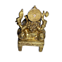 Brass Ganesha Sitting on Sinhasan Small Idol KBH01398