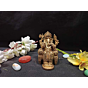 Brass Ganesha Sitting on Sinhasan Small Idol KBH01398