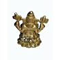 Brass Kamal Sitting Ganesha Idol KBH01406