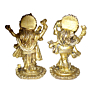 Brass Musical Ganesha Set , 2 Pieces Mid Idols