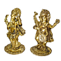 Brass Musical Ganesha Set , 2 Pieces Mid Idols