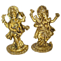 Brass Musical Ganesha Set , 2 Pieces Mid Idols