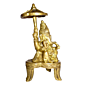 Brass Ganesha Sitting With Umbrella Idol KBH01418