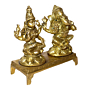 Brass Ganesha & Laxmi Sitting on Bajath Idol KBH01426