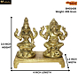 Brass Ganesha & Laxmi Sitting on Bajath Idol KBH01426