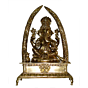 Brass Katar Ganesha Sinhasan Idol KBH01445