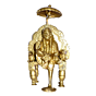Brass Saibaba Sitting With Umbrella Idol KBH01454