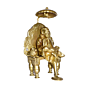 Brass Saibaba Sitting With Umbrella Idol KBH01454