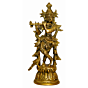 Brass Krishna Standing Mid Idol KBH01521