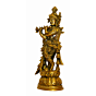 Brass Krishna Standing Mid Idol KBH01521