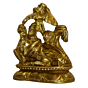 Brass Radha Krishna Sitting Mid Idol KBH01531