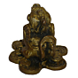 Brass Dragon Sitting on Coin Mid Statue KBH01586