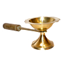 Brass Kapoor Divi with Handle Mid KBH01690