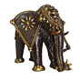 Mid-Sized Brass Elephant Figurine KBH01816