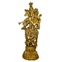 Brass Krishna Standing Big Idol KBH02252