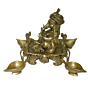 Brass Turban Ganesha Sitting on Bajath Idol KBH02594