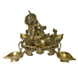 Brass Turban Ganesha Sitting on Bajath Idol KBH02594