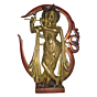 Brass Krishna Standing Back Side Om Mid Idol KBH02609