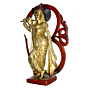 Brass Krishna Standing Back Side Om Mid Idol KBH02609