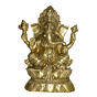 Brass Ganesha Sitting on Kamal Mid Idol KBH02614